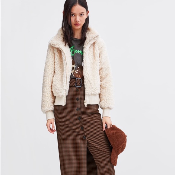 zara fleece bomber